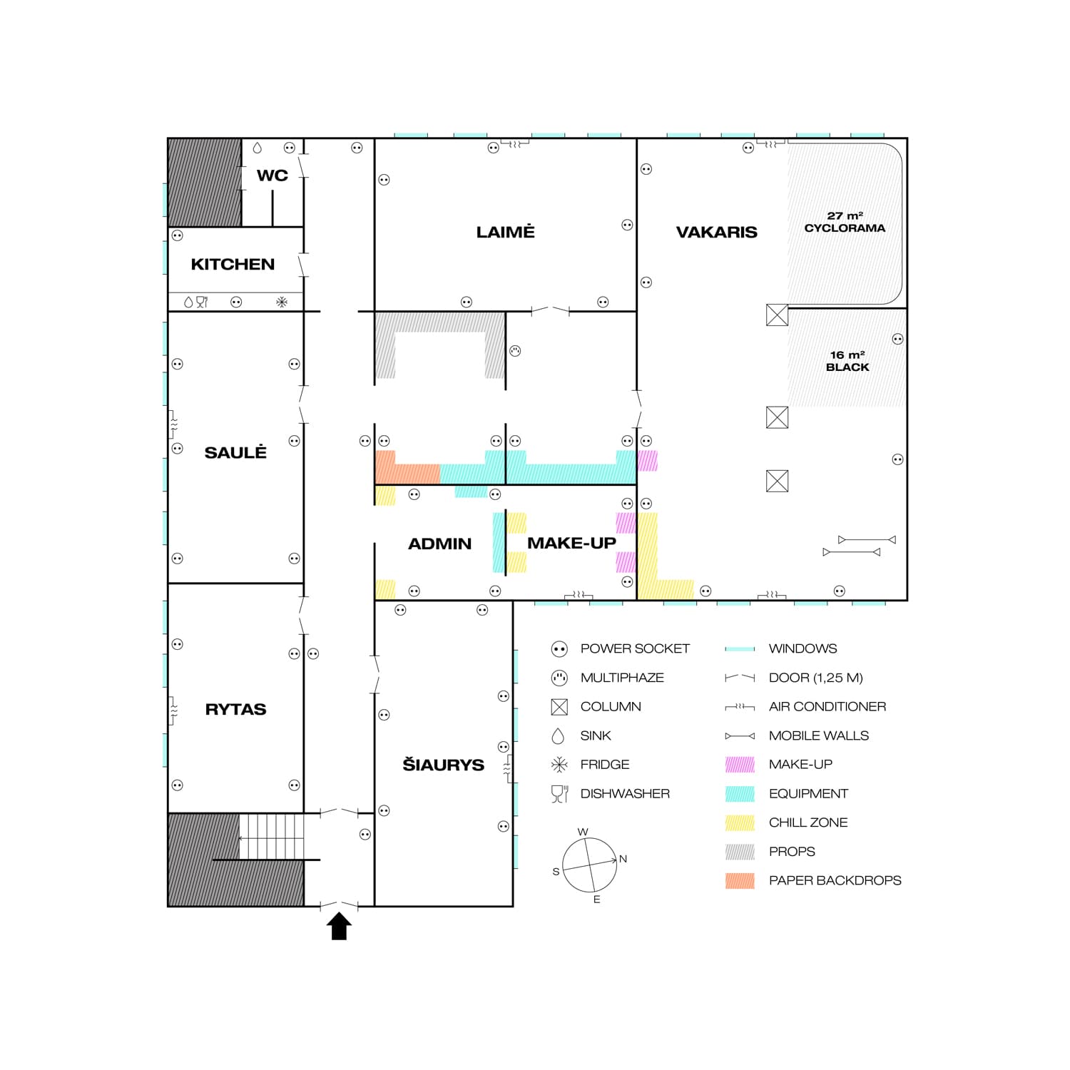 Studijos planas Šiaurė Studios